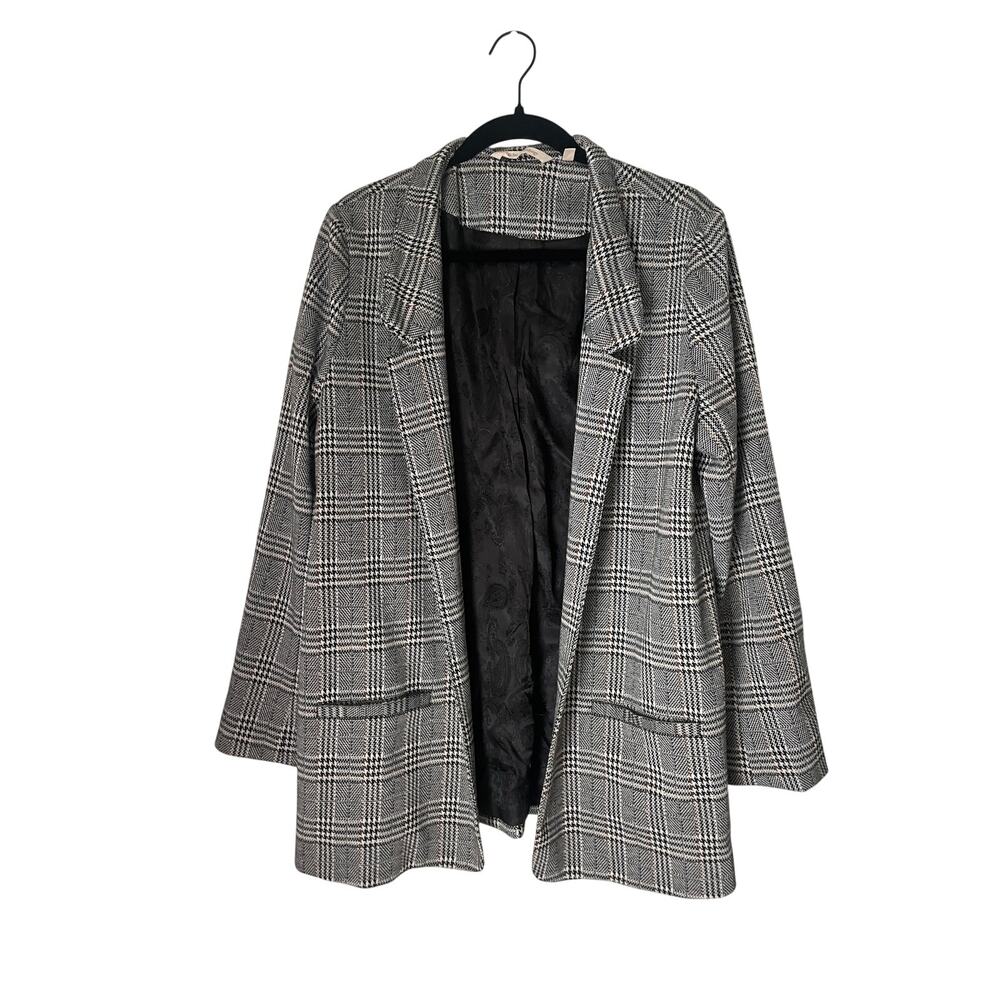 Soft Surroundings Blazer Womens Academia Houndstooth Plaid Open Front size large